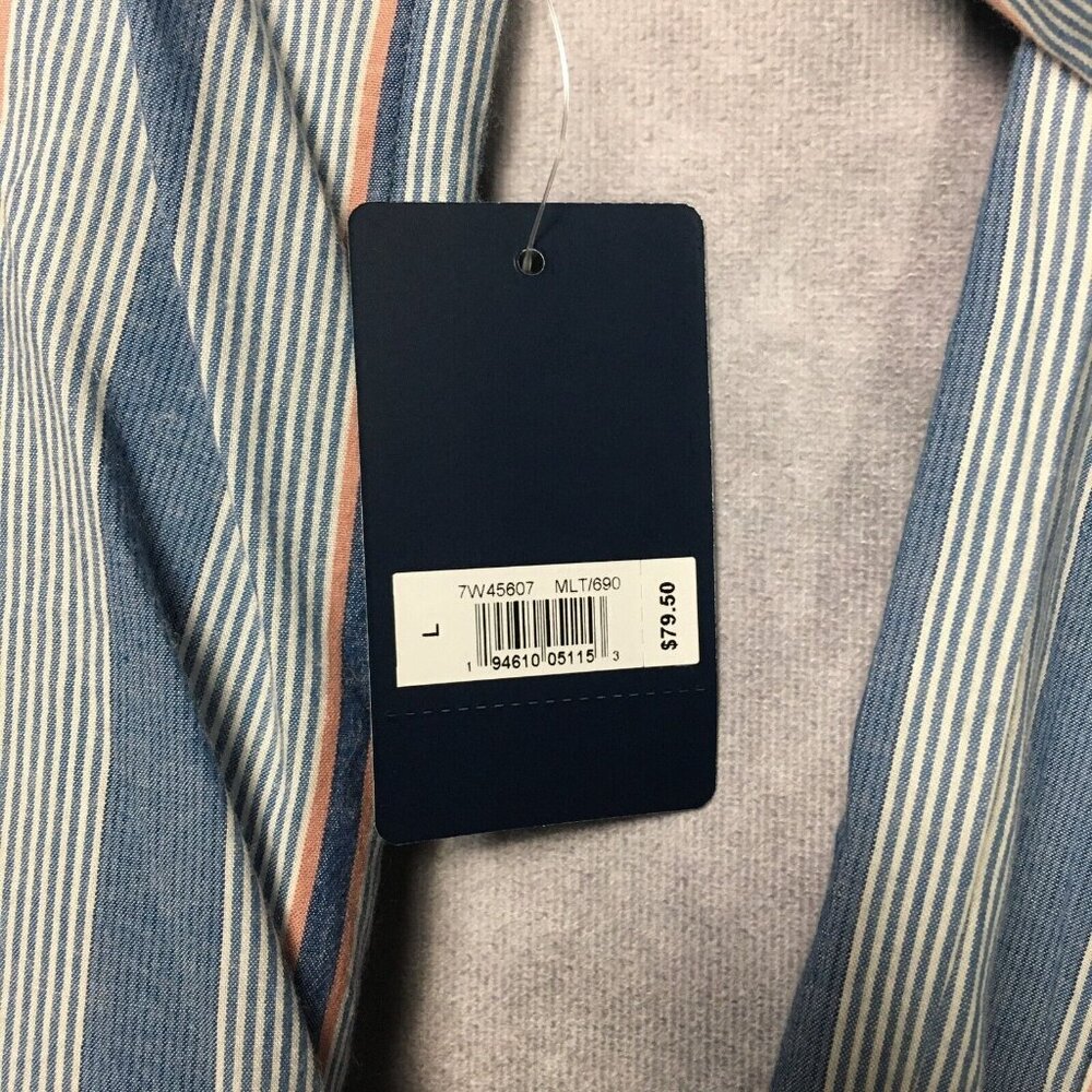 Lucky Brand Womens Button Up Long Sleeve Shirt size Large New w Tags Blue Stripe - Picture 9 of 16